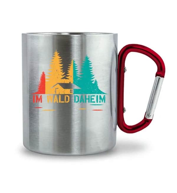 Im Wald daheim - Edelstahltasse mit Karabinergriff