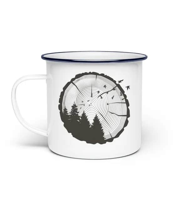 Wald im Stamm - Emaille Tasse
