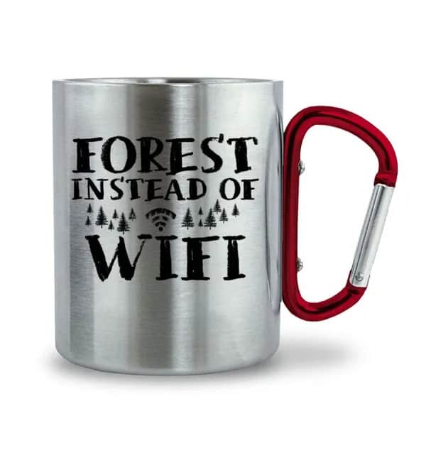 Instead of Wifi - Edelstahltasse mit Karabinergriff