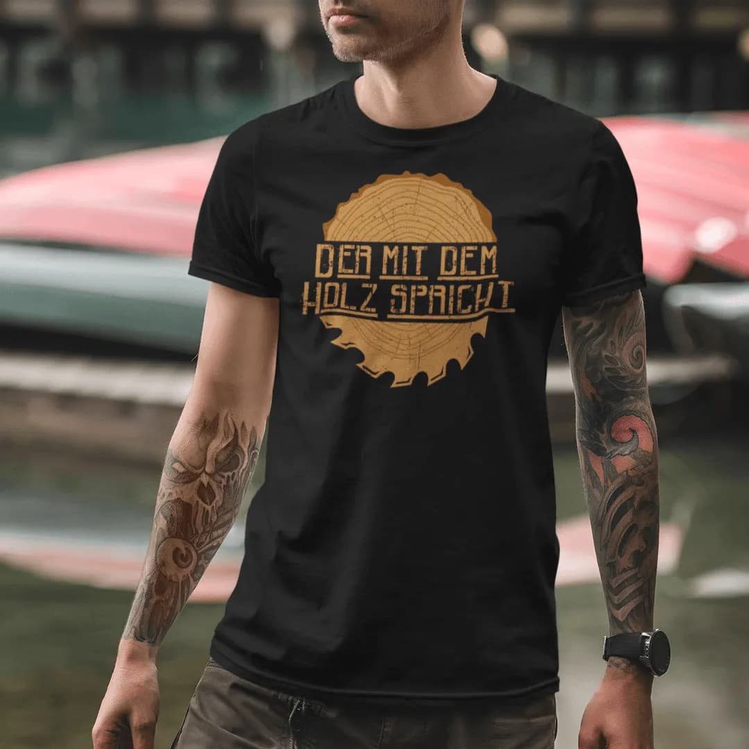 Der mit dem Holz spricht - Herren Premium Bio Shirt
