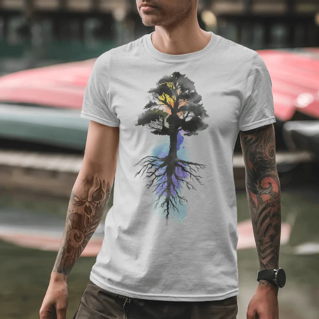 Watercolor Tree - Herren Premium Bio Shirt