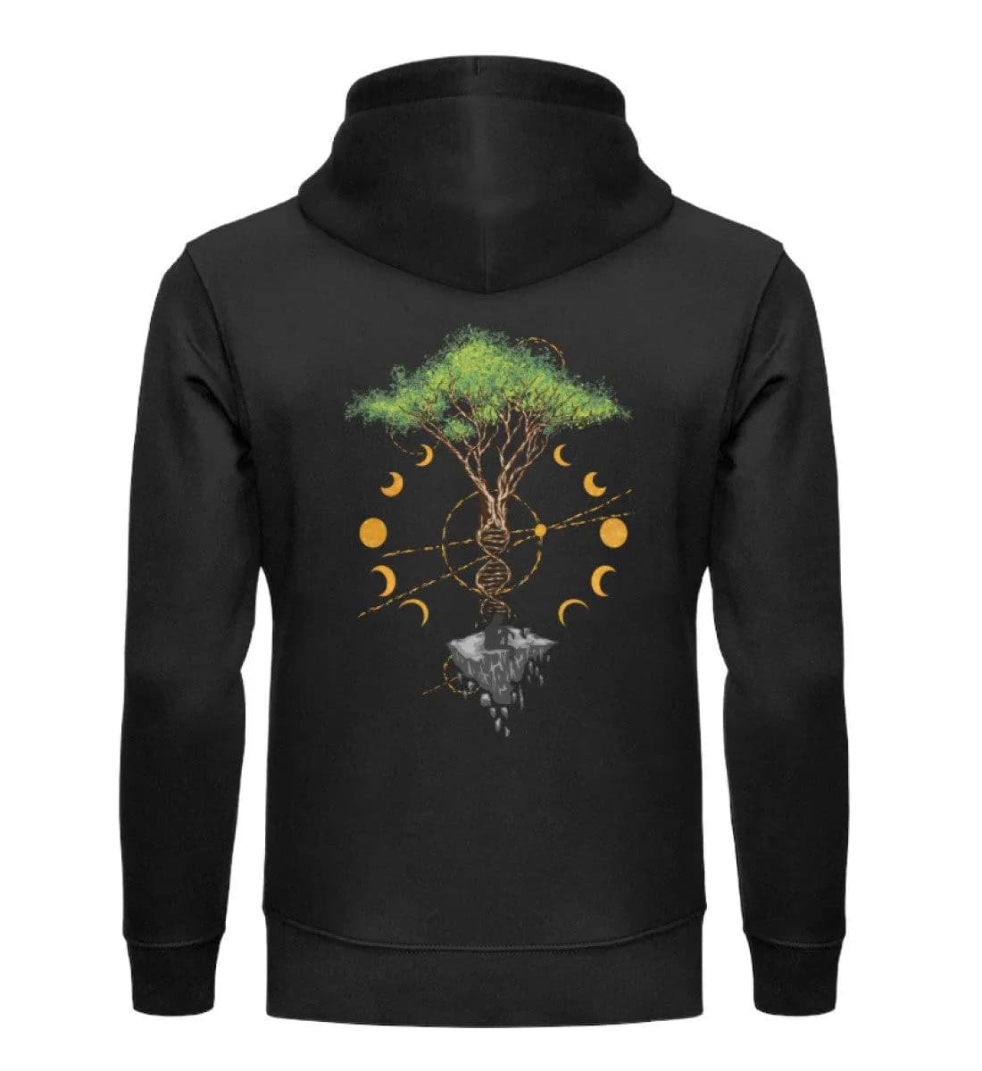 Tree DNA Moon With Man Front- & Backprint - Unisex Premium Bio Hoodie