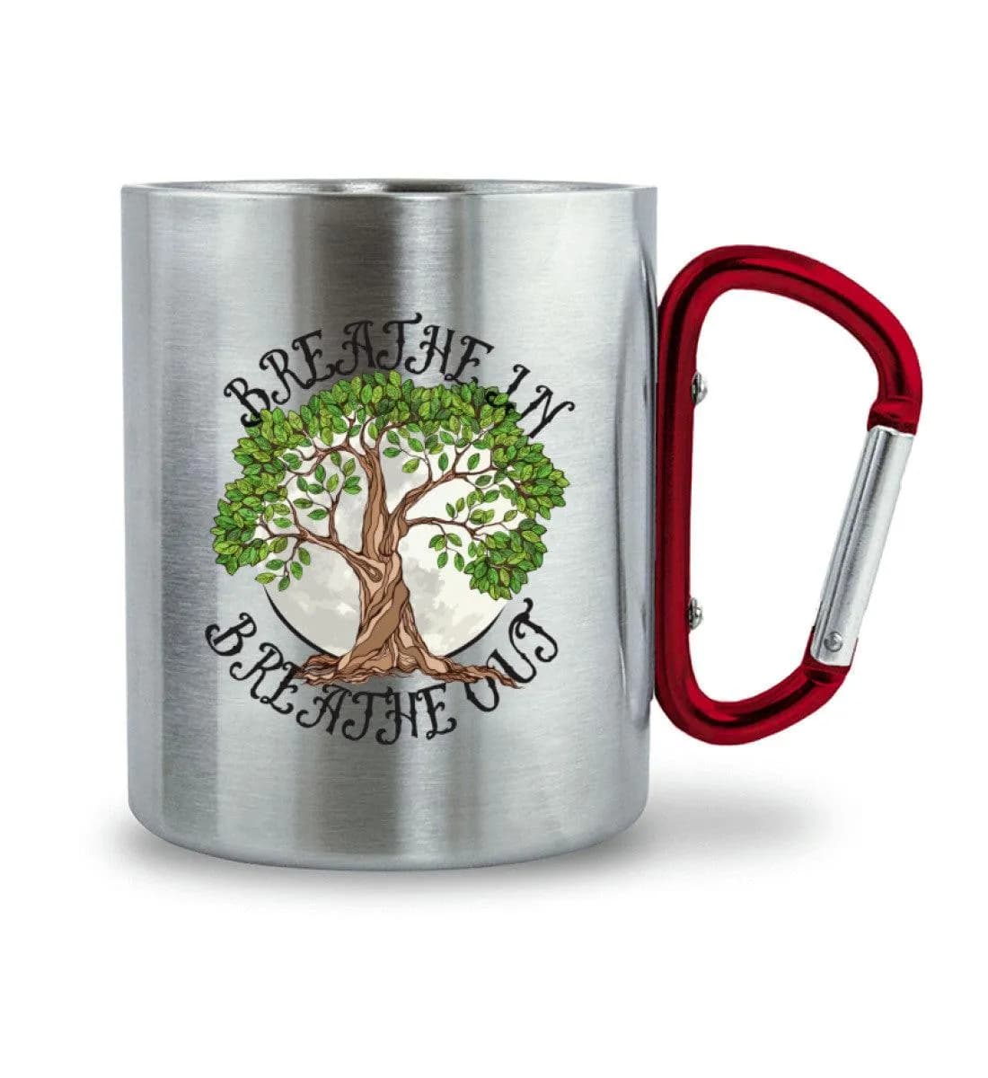 Breathe in - Edelstahltasse mit Karabinergriff