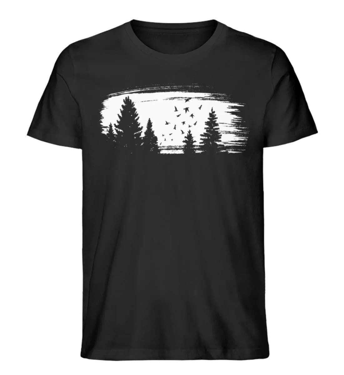 Wald mit Vögeln - Herren Premium Bio Shirt