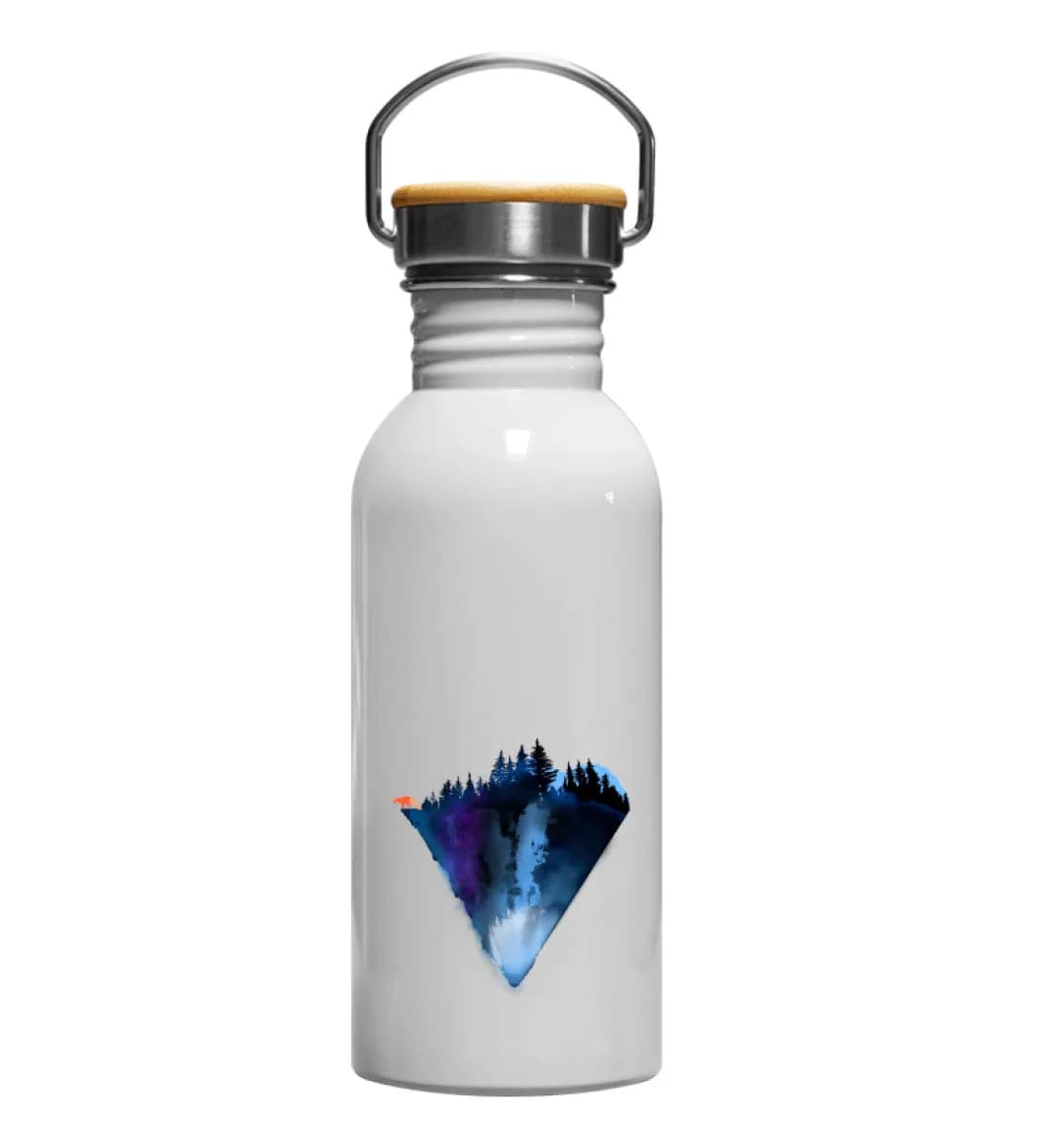 Dreiecksberg mit Fuchs - Edelstahl Trinkflasche