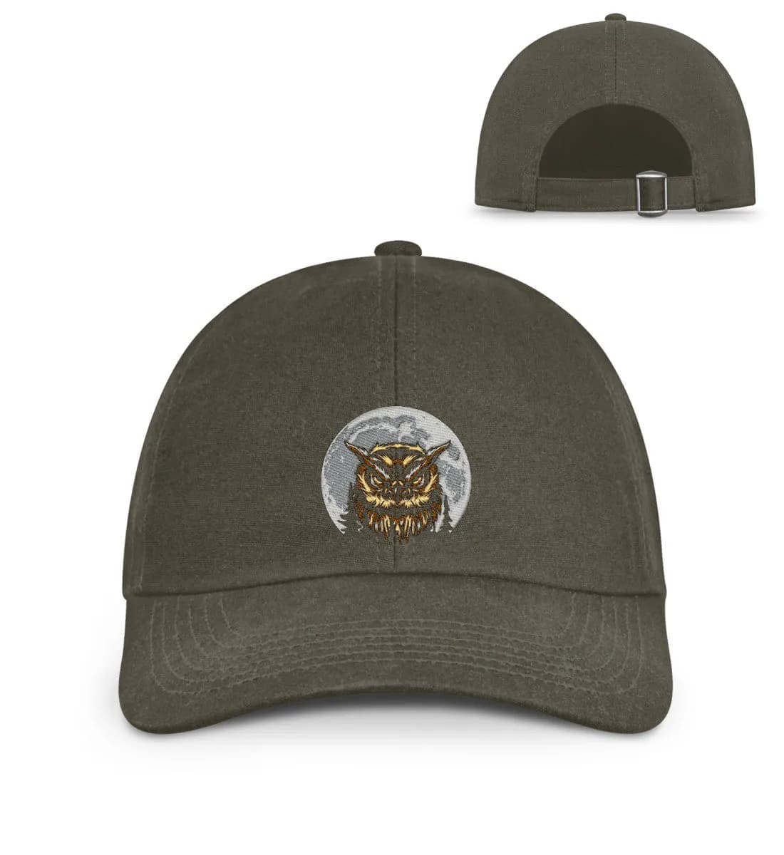 Eule Wald Mond - Organic Baseball Cap mit Stick