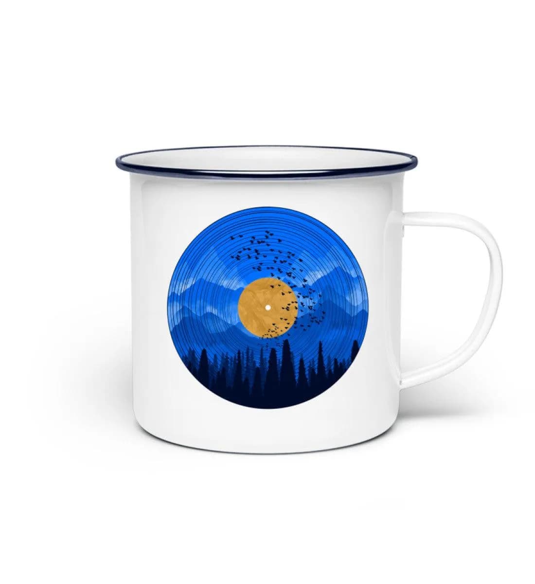 Wald auf Schallplatte - Emaille Tasse