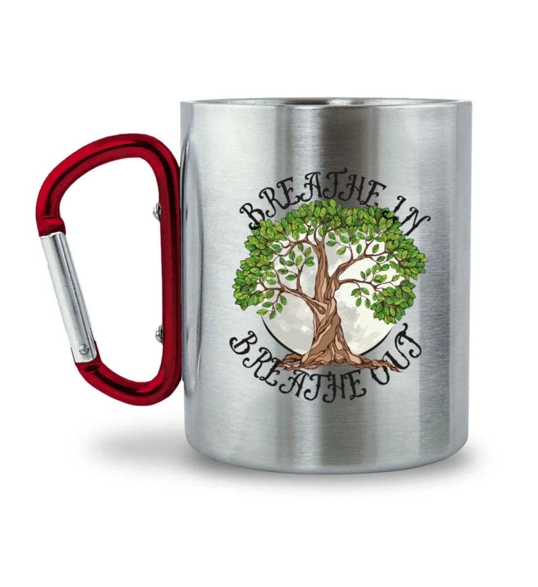 Breathe in - Edelstahltasse mit Karabinergriff