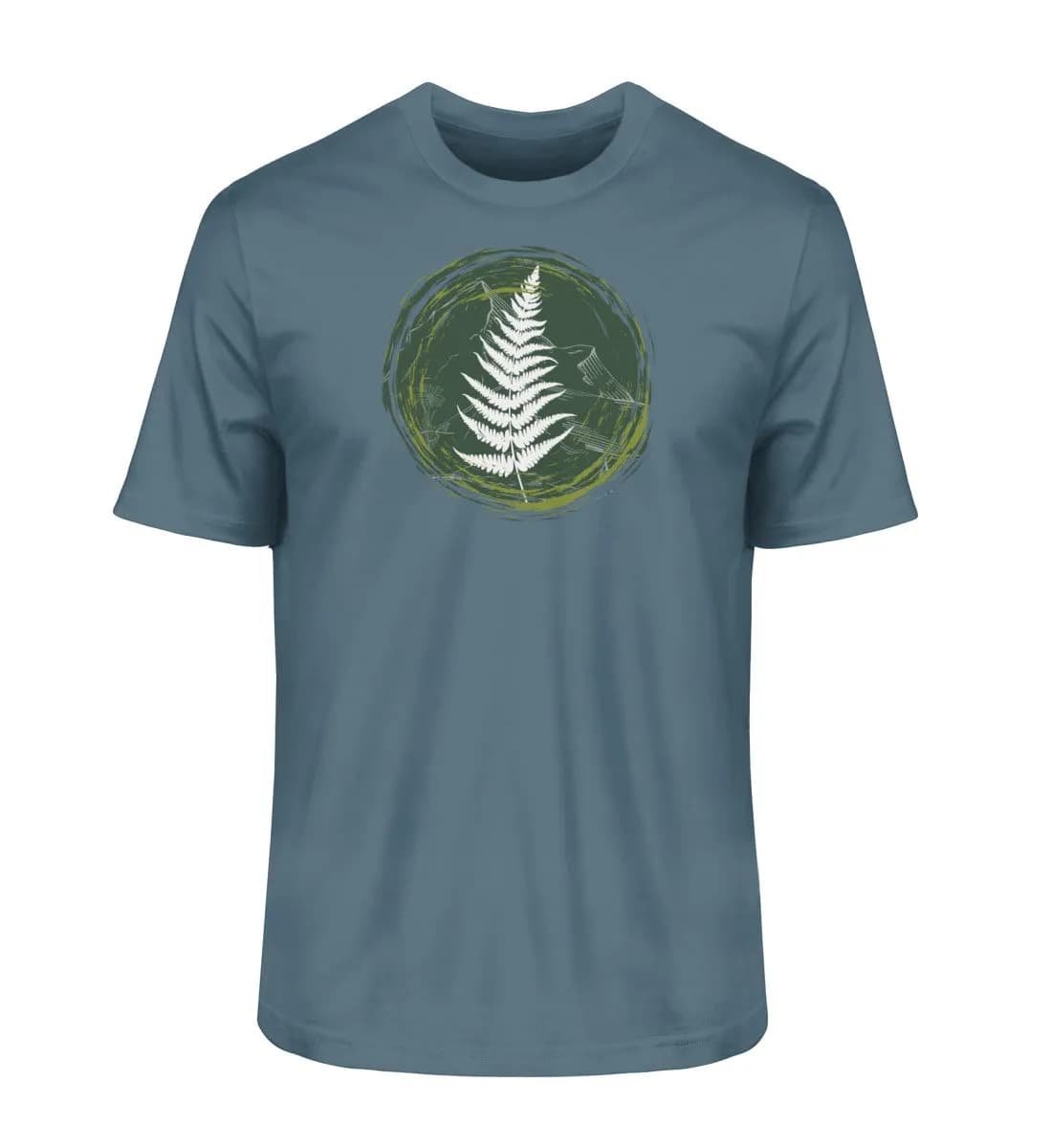 Farn, Berge und Edelweiß - Herren Premium Bio Shirt