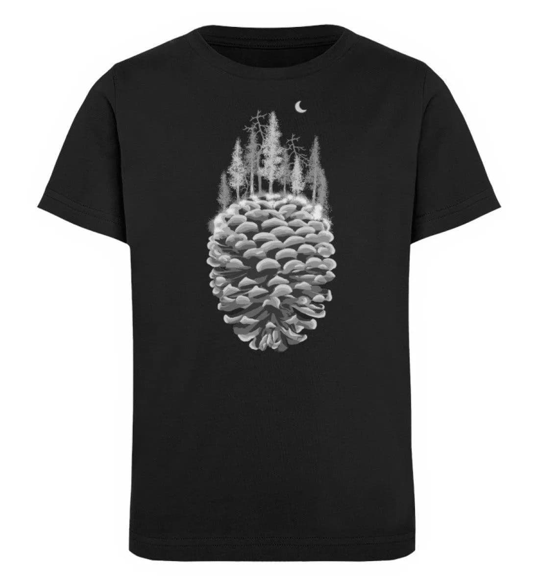 Bäume auf Tannenzapfen grau - Kinder Bio T-Shirt