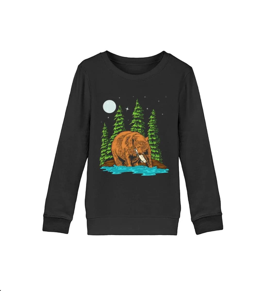 Bär fängt Fisch - Kinder Bio Sweatshirt