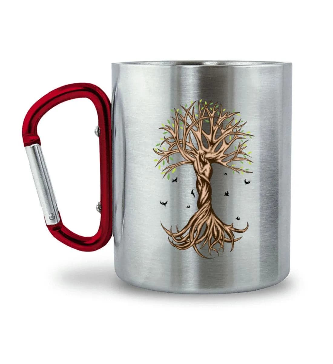 Tree Couple - Edelstahltasse mit Karabinergriff