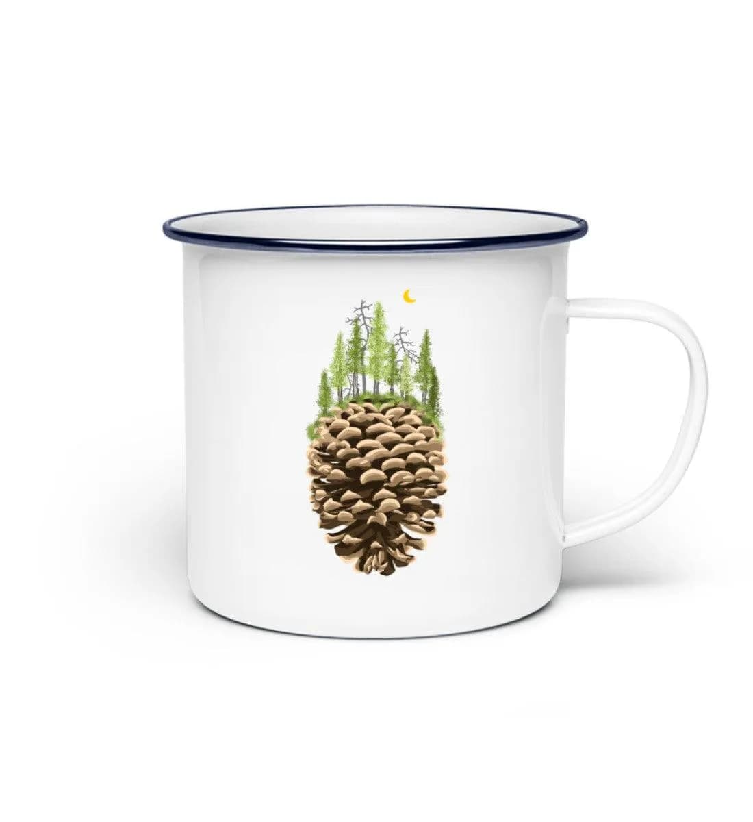 Bäume auf Tannenzapfen - Emaille Tasse