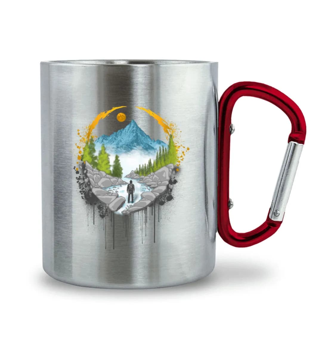 Mountain Path - Edelstahltasse mit Karabinergriff