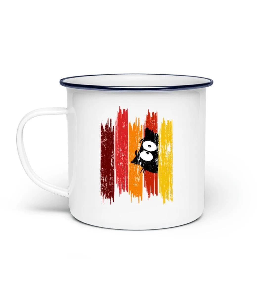 Owl Brushstroke - Emaille Tasse