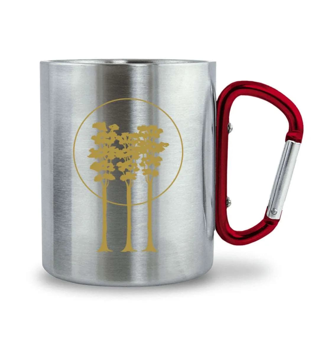 3 golden Trees - Edelstahltasse mit Karabinergriff