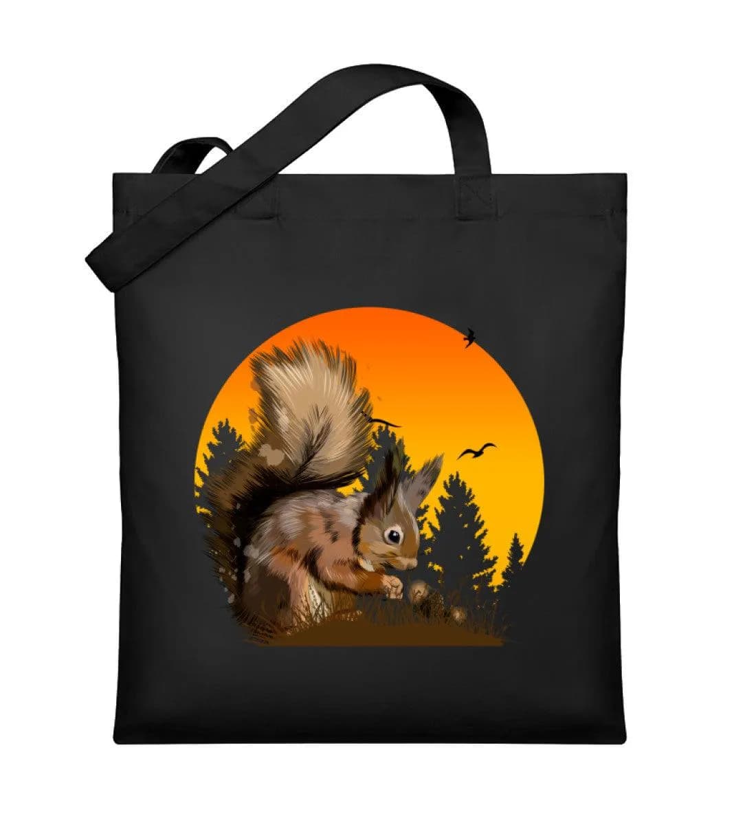 Eichhörnchen im Sonnenuntergang - Organic Jutebeutel