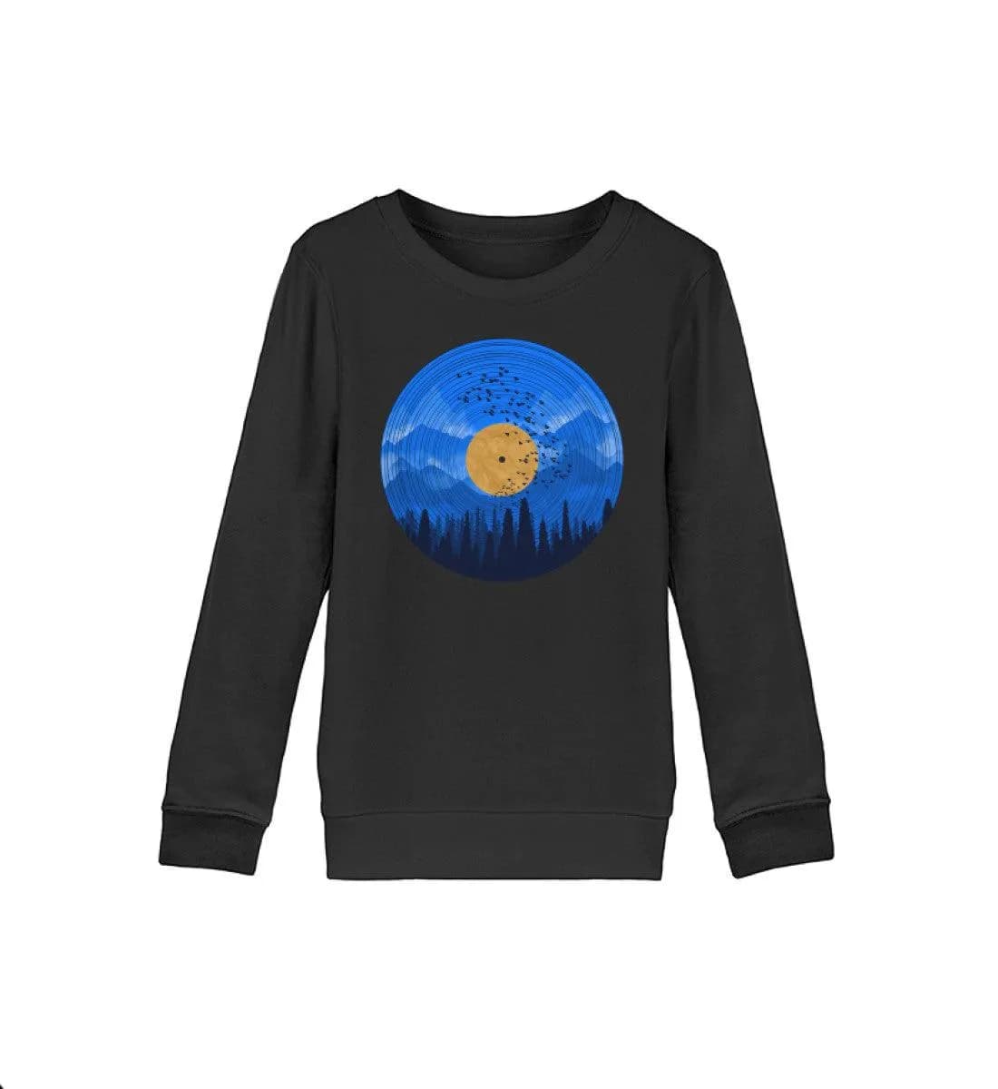 Wald auf Schallplatte blau - Kinder Bio Sweatshirt