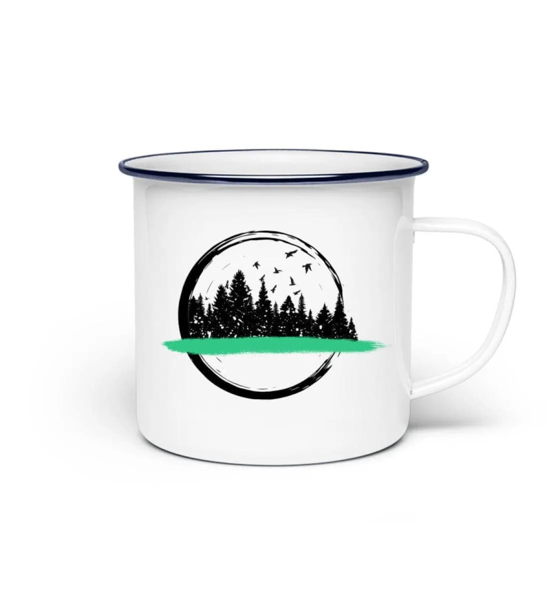 Wald im Kreis - Emaille Tasse
