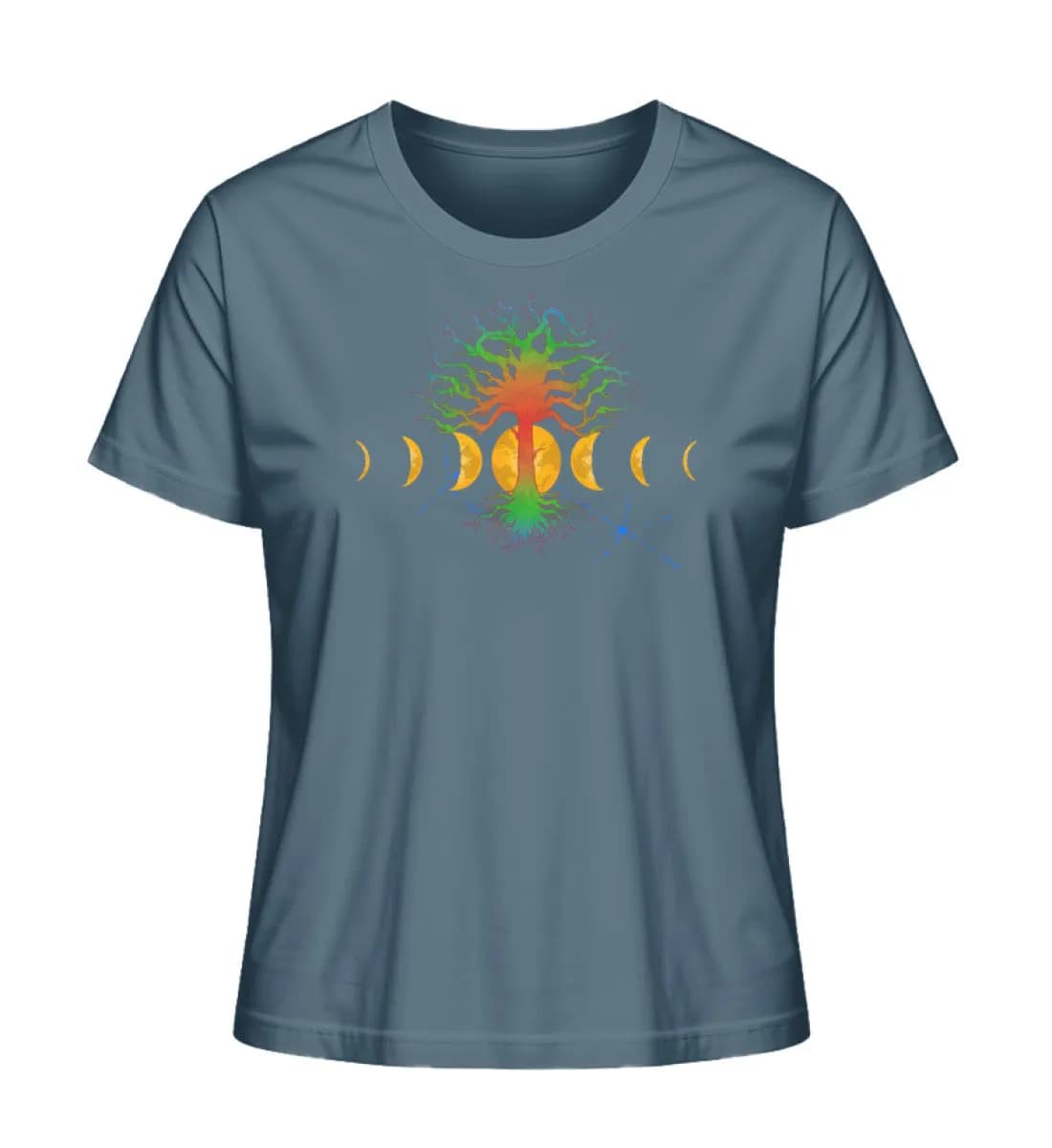 Hot tree with moonphases - Damen Premium Bio Shirt