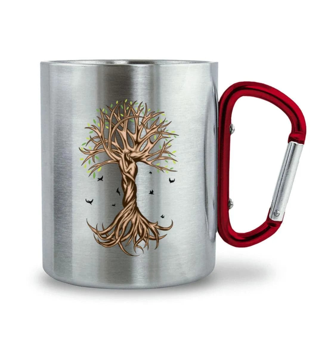 Tree Couple - Edelstahltasse mit Karabinergriff