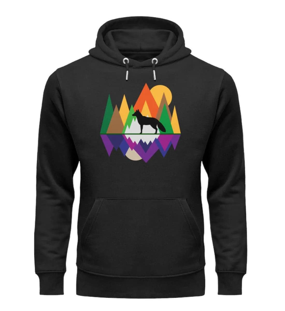 Fuchs im Wald geometrisch - Unisex Premium Bio Hoodie