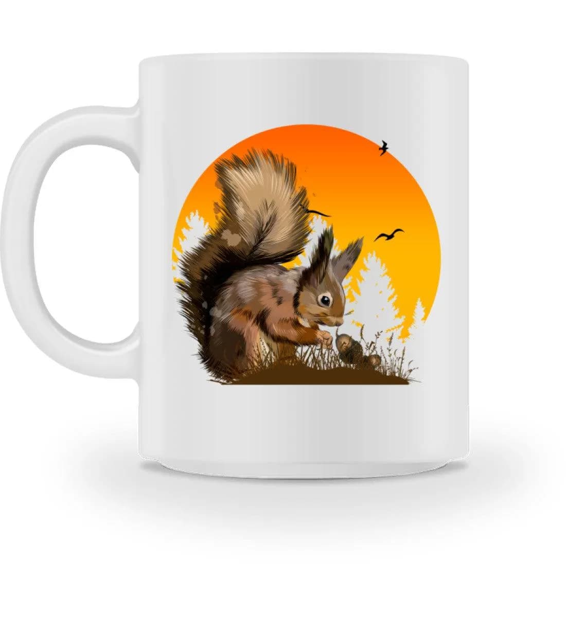 Eichhörnchen im Sonnenuntergang - Tasse