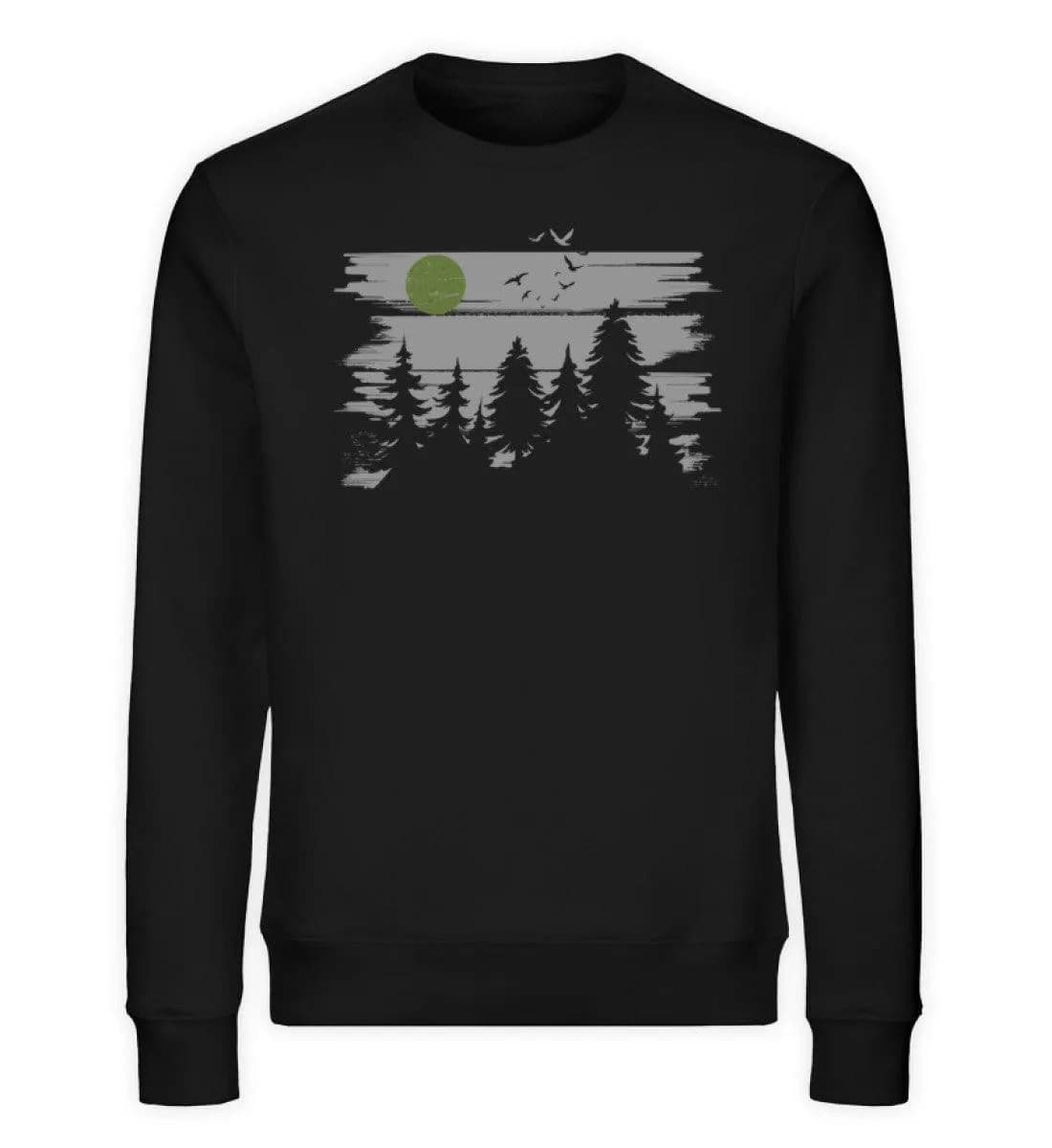 Wald mit Vollmond - Unisex Bio Sweatshirt