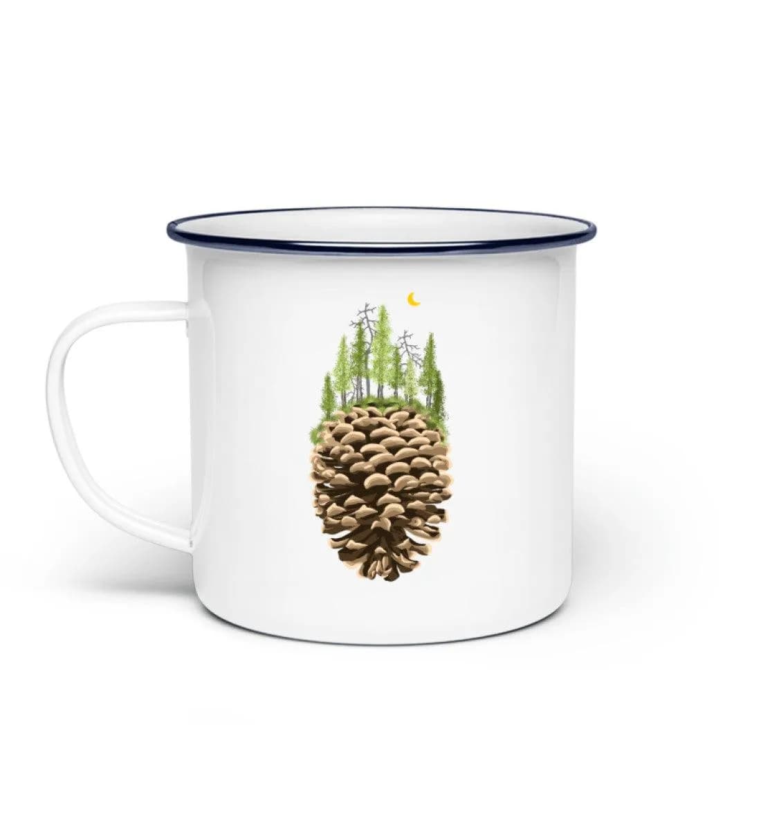 Bäume auf Tannenzapfen - Emaille Tasse