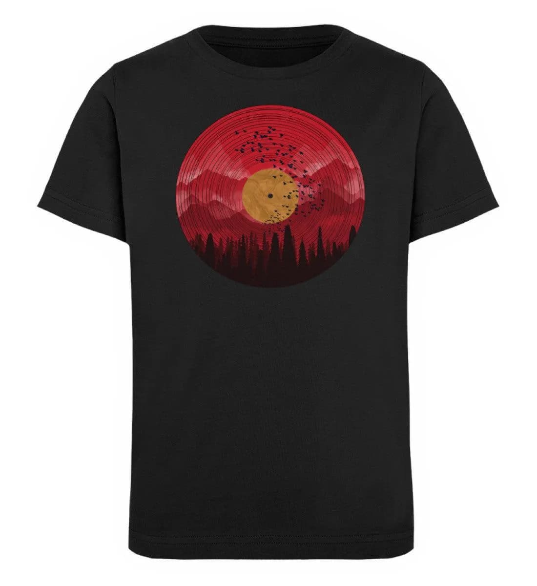 Wald auf Schallplatte rot - Kinder Bio T-Shirt