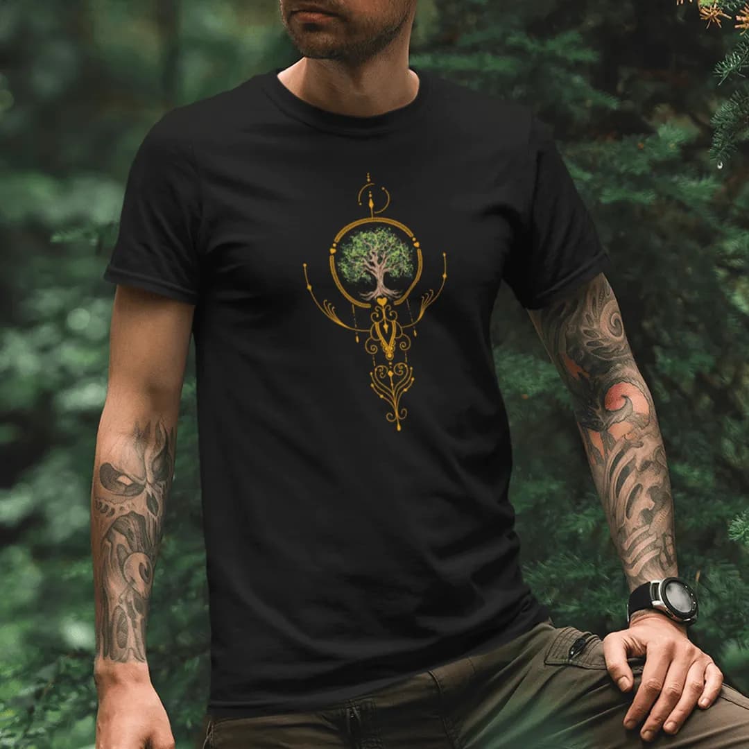 Baum mit Ornamenten - Herren Premium Bio Shirt