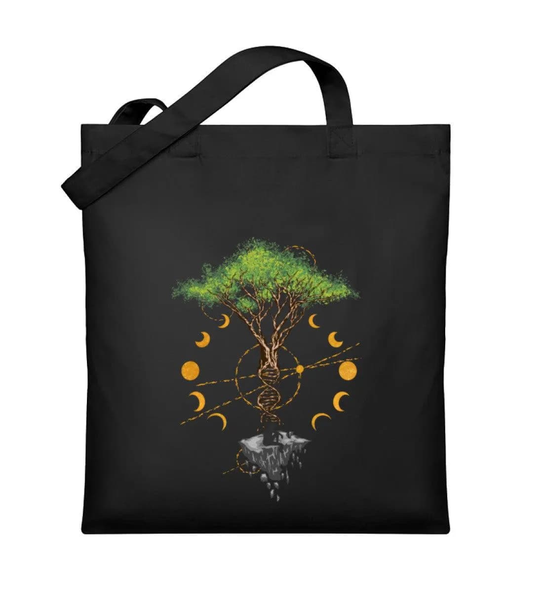 Tree DNA Moon with Man - Organic Jutebeutel