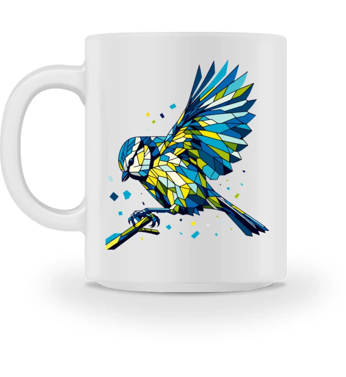 Blaumeise Polygon bunt - Tasse