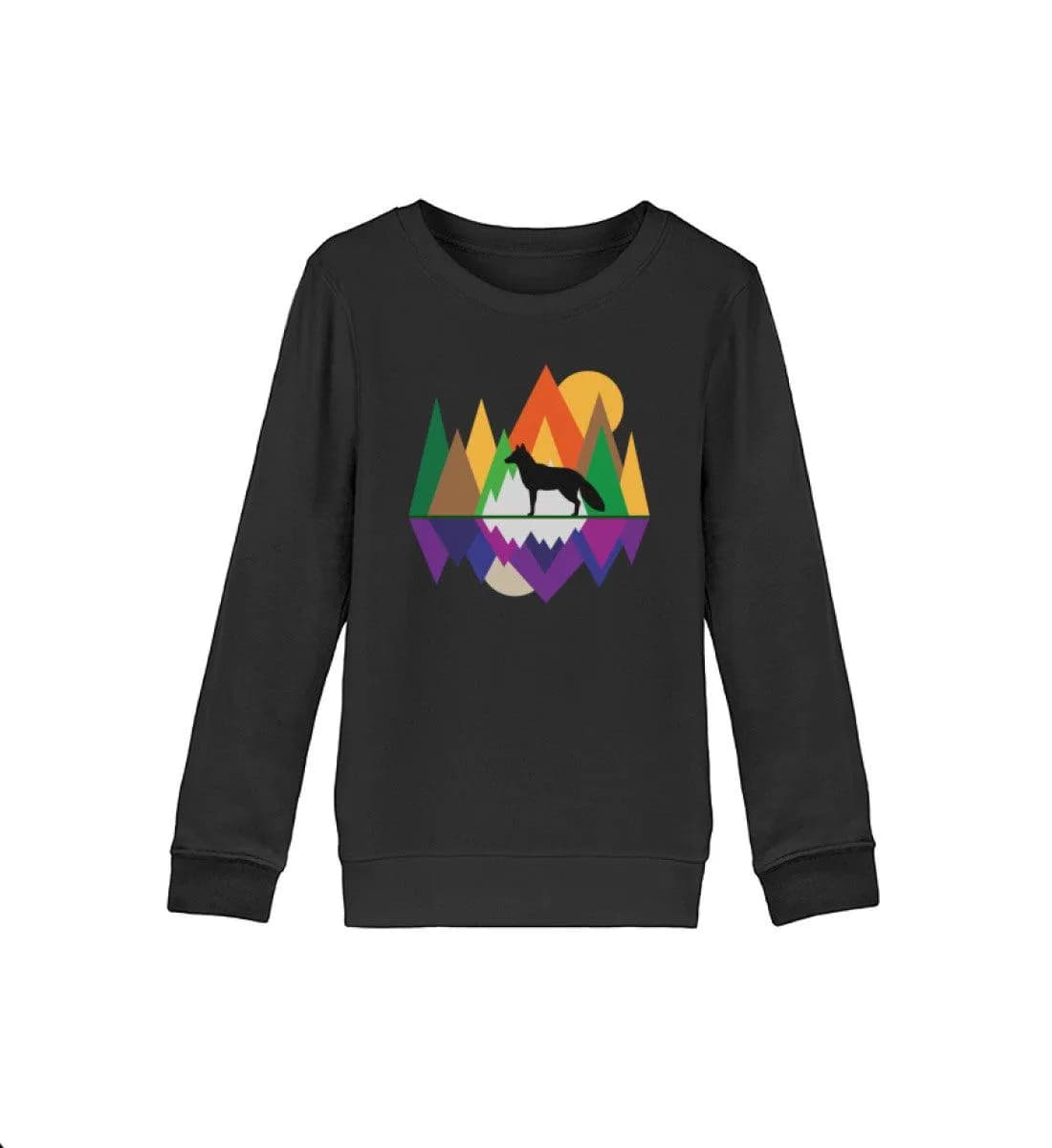Fuchs im Wald geometrisch - Kinder Bio Sweatshirt