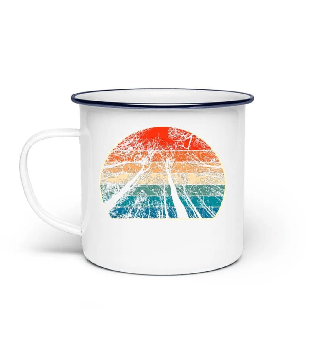 Retro Bäume - Emaille Tasse