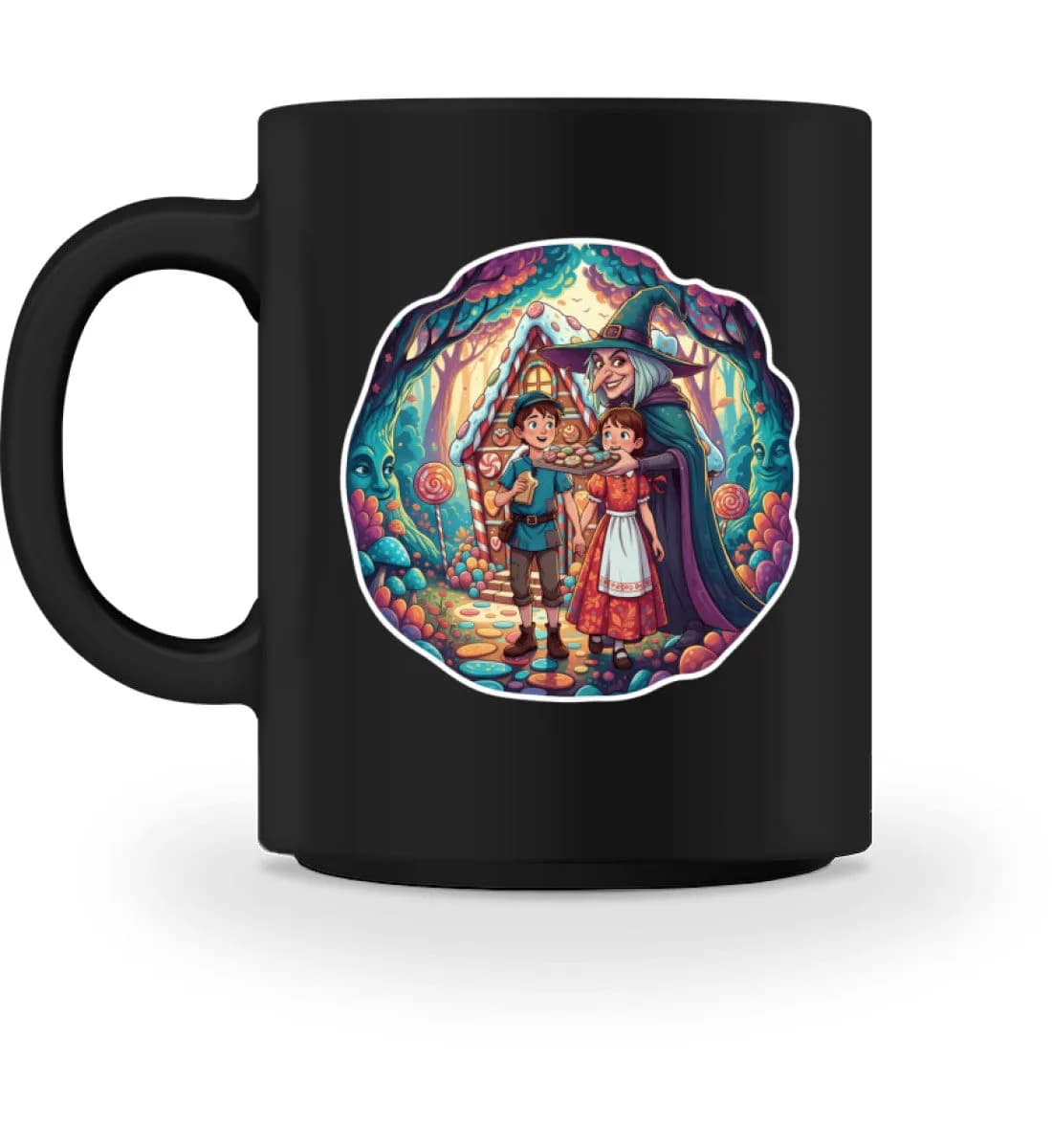 Hexe lockt Hänsel und Gretel  - Tasse