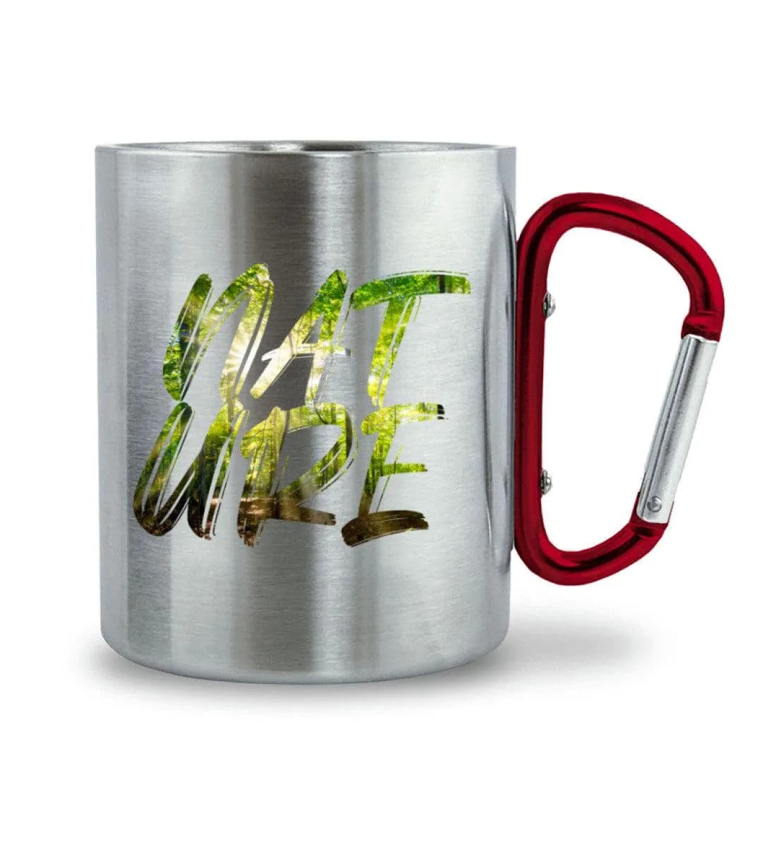 Nature - Edelstahltasse mit Karabinergriff