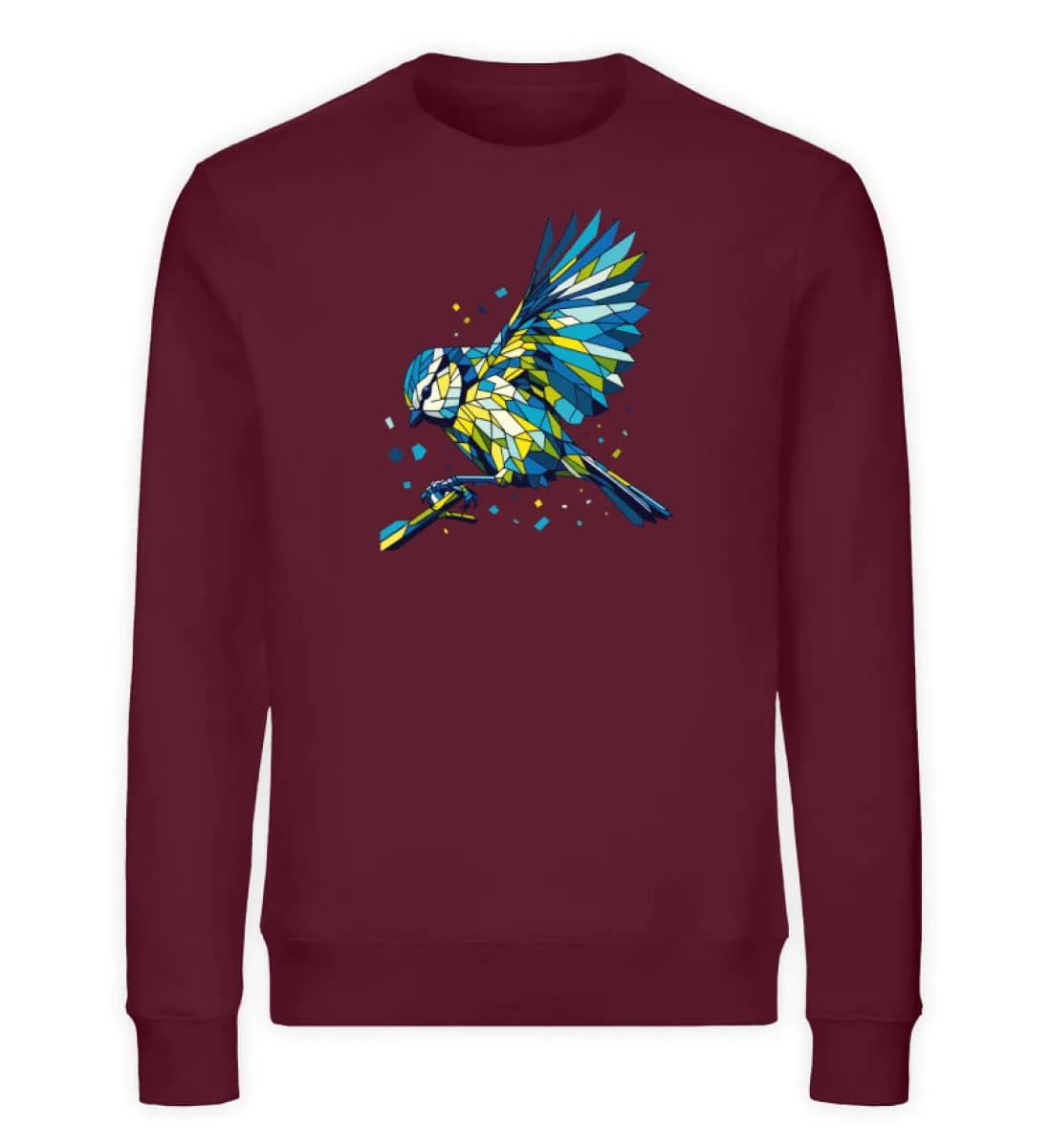 Blaumeise Polygon bunt - Unisex Bio Sweatshirt