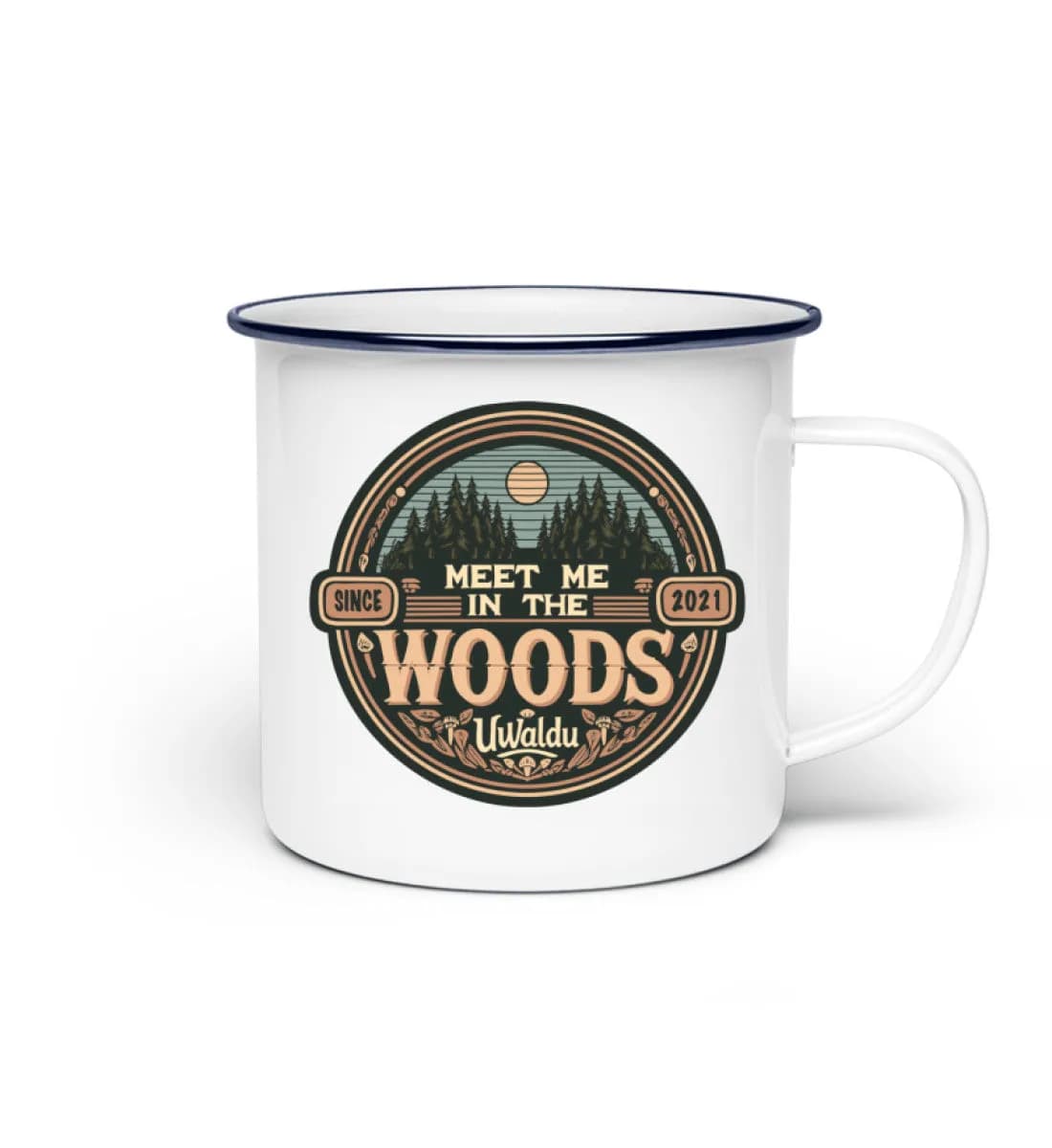 Meet me in the Woods round - Emaille Tasse