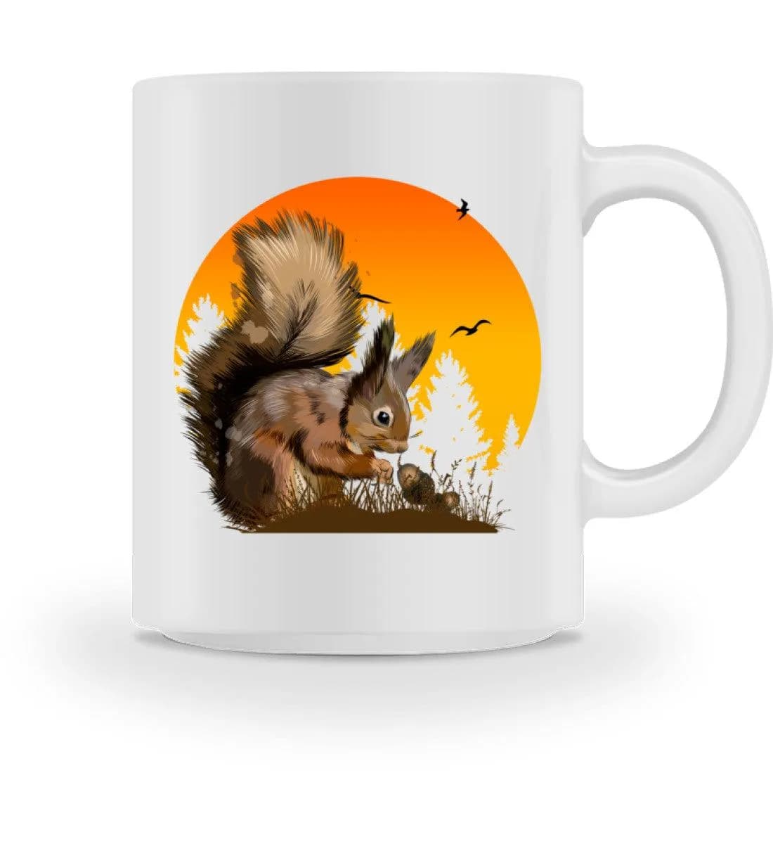 Eichhörnchen im Sonnenuntergang - Tasse