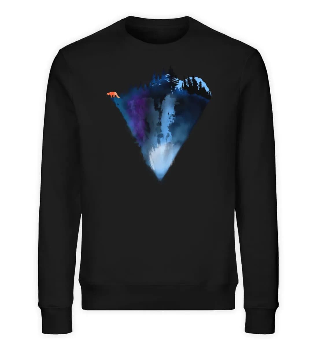 Dreiecksberg mit Fuchs - Unisex Bio Sweatshirt