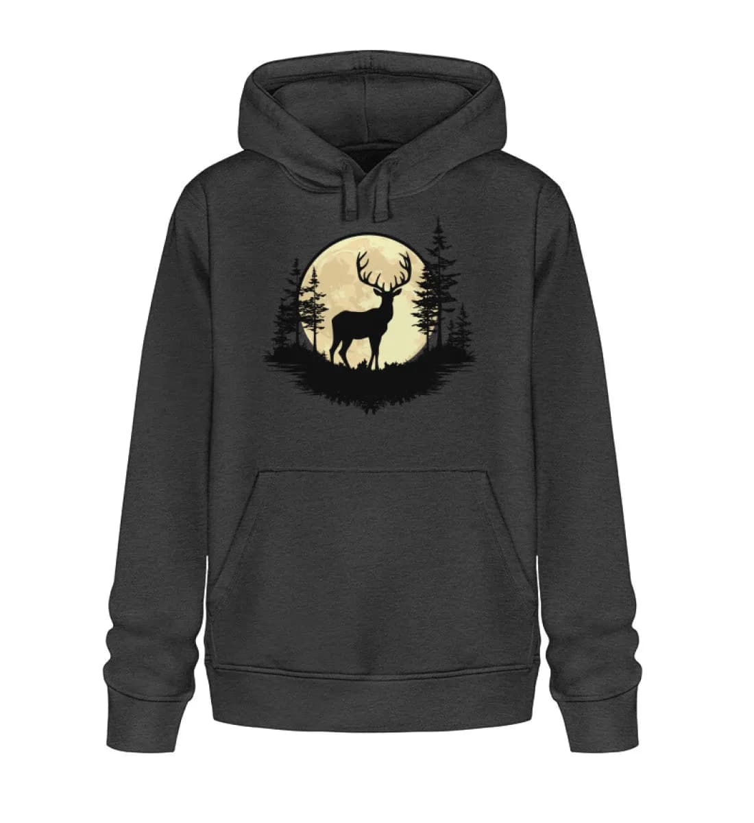 Hirsch im Vollmond - Unisex Basic Bio Hoodie