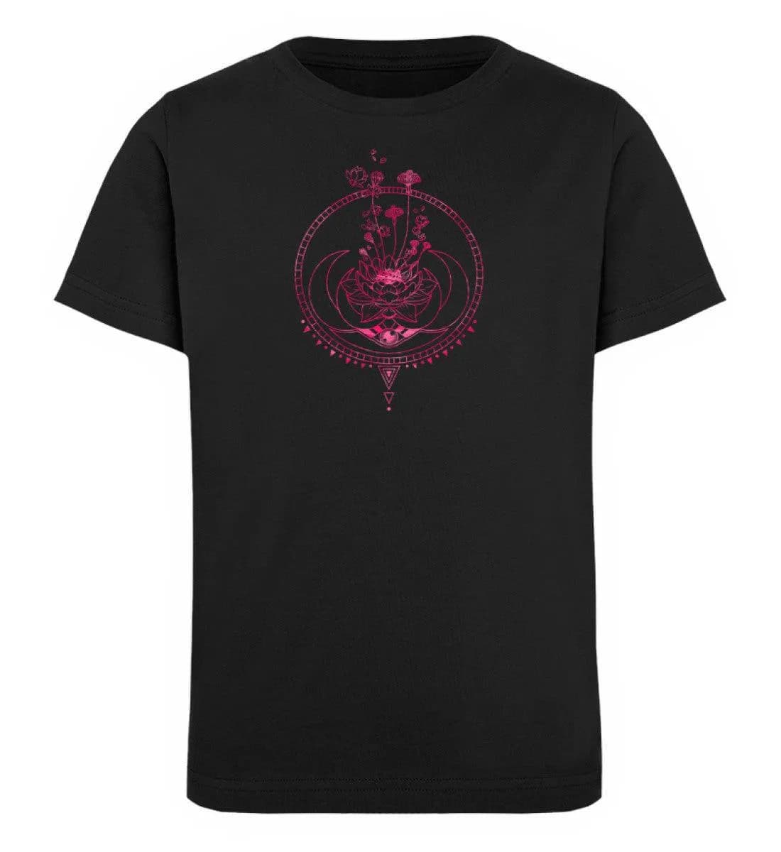 Lotusblume mit Monden pink - Kinder Bio T-Shirt