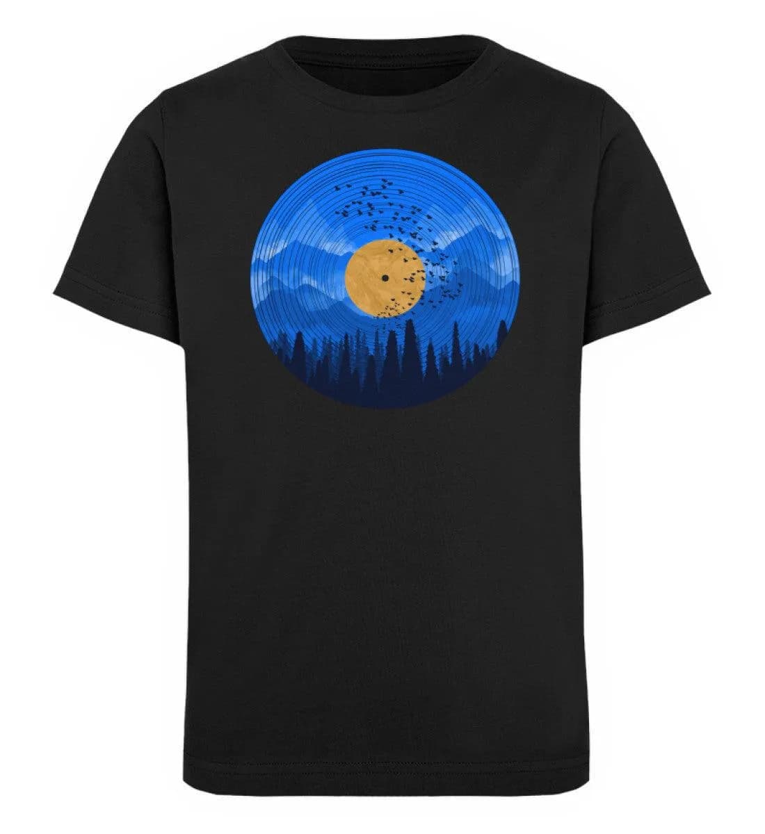 Wald auf Schallplatte blau - Kinder Organic T-Shirt