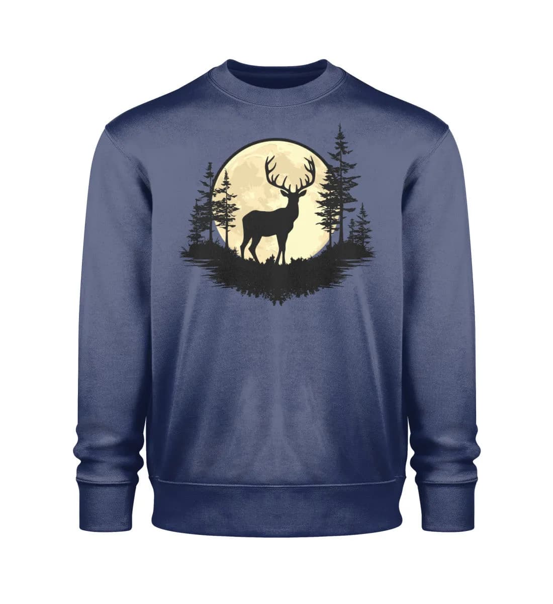 Hirsch im Vollmond - Unisex Bio Sweatshirt