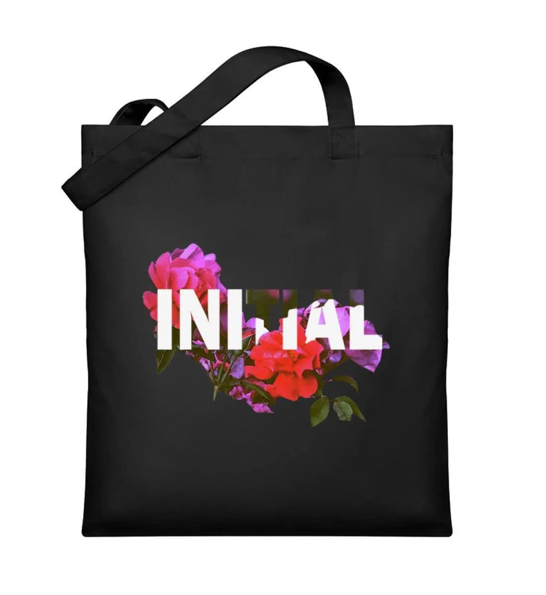 Initial Flowers - Organic Jutebeutel