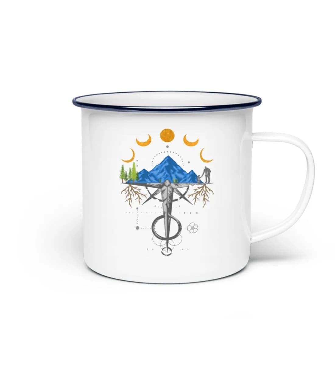 Harmonie der Berge - Emaille Tasse