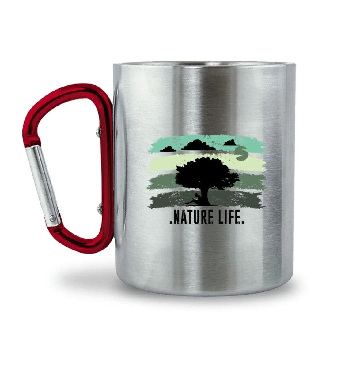 Nature Life Tree - Edelstahltasse mit Karabinergriff