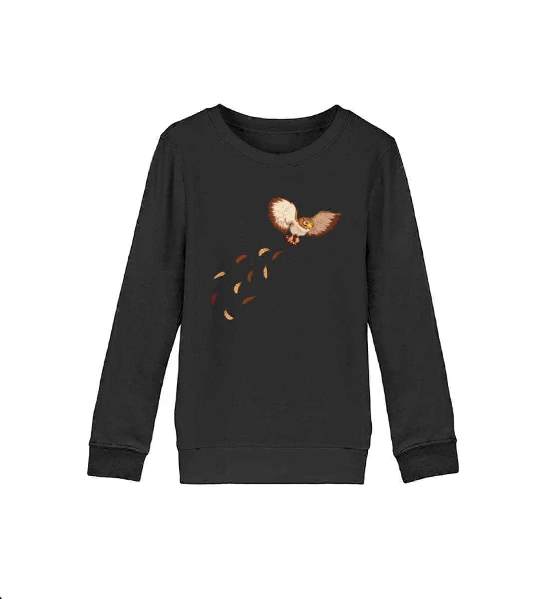 Eule Brust mit Federn  - Kinder Bio Sweatshirt