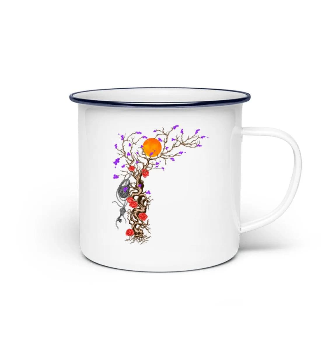 Padlock with roses - Emaille Tasse